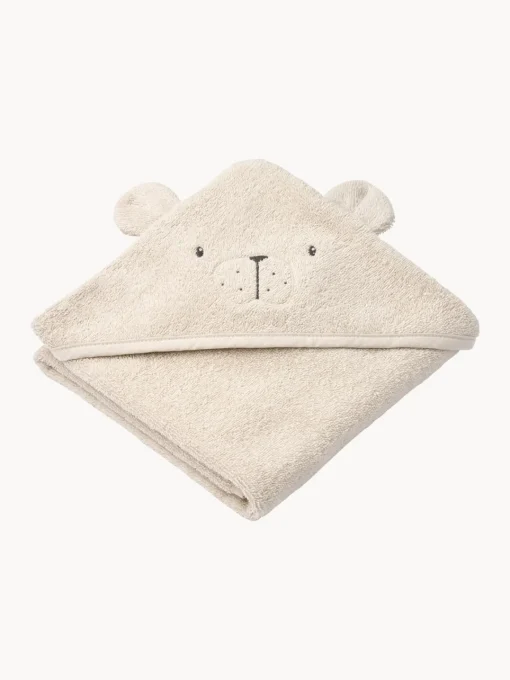 Decoración Infantil|Textiles De Baño Infantiles>Liewood Albornoz con capucha de algodón ecológico Albert Blanco crema