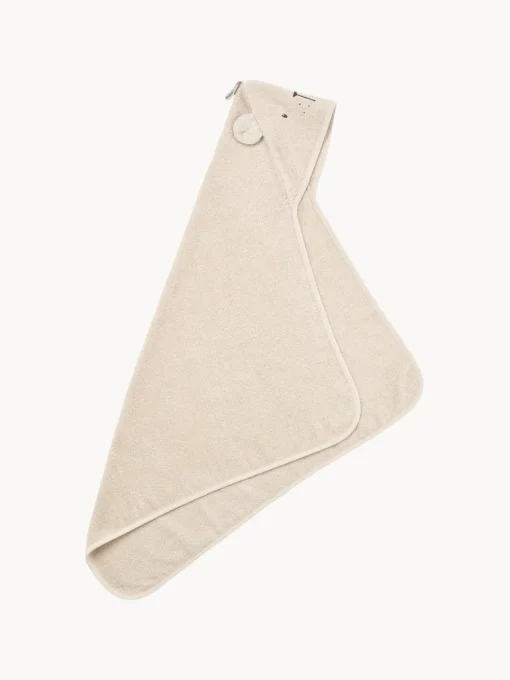 Decoración Infantil|Textiles De Baño Infantiles>Liewood Albornoz con capucha de algodón ecológico Albert Blanco crema