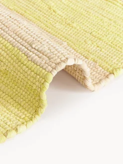 Rectangular|Alfombras Rectangulares></noscript>Bongusta Alfombra artesanal con flecos Chindi Amarillo claro, beige claro