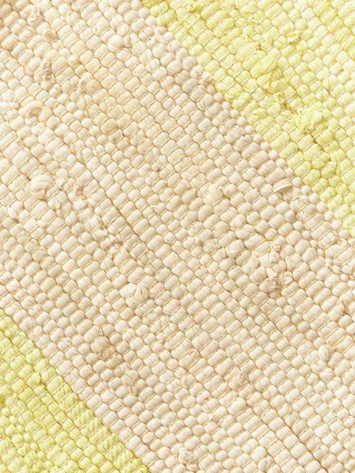 Rectangular|Alfombras Rectangulares>Bongusta Alfombra artesanal con flecos Chindi Amarillo claro, beige claro