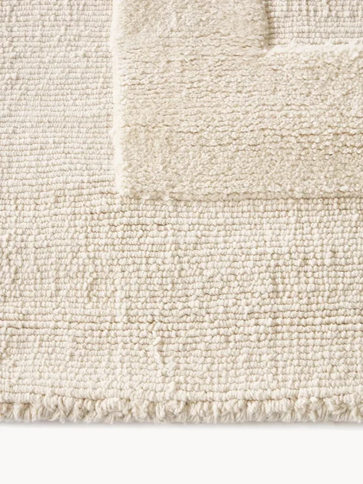 Rectangular|Alfombras Rectangulares>Westwing Collection Alfombra artesanal de algodón texturizada Dania Blanco crema