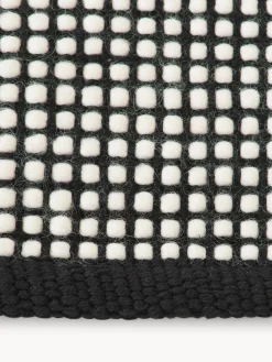 Rectangular|Alfombras Rectangulares></noscript>Westwing Collection Alfombra artesanal de lana Amaro Negro, blanco crema