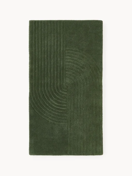 Rectangular|Alfombras Rectangulares>Westwing Collection Alfombra artesanal de lana Mason Verde oscuro