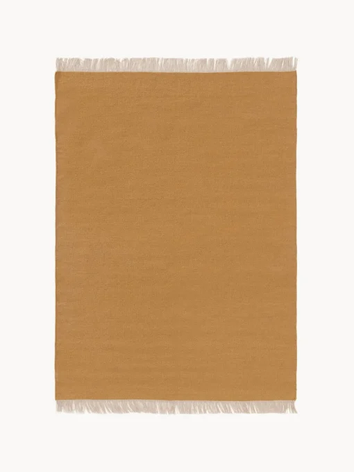 Online Alfombra artesanal de lana con flecos Liv Rectangular|Alfombras Rectangulares