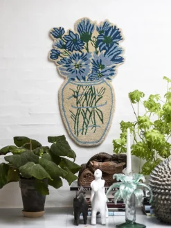 Objetos Decorativos De Pared|Decoración De Pared></noscript>Bongusta Alfombra artesanal de lana Blue Daisy