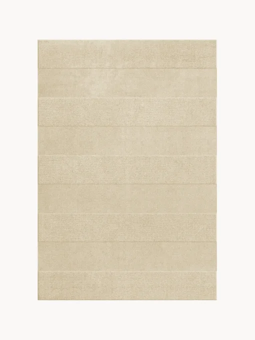 New Alfombra artesanal de lana de pelo corto Sicilian Stripe Rectangular|Alfombras Rectangulares