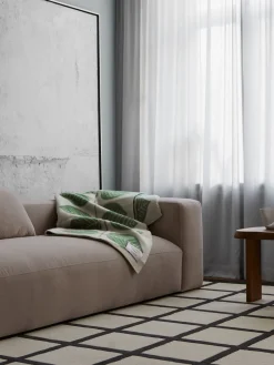 Rectangular|Alfombras Rectangulares></noscript>Layered Alfombra artesanal de lana de pelo corto Avenue Checked Blanco Off White, gris antracita