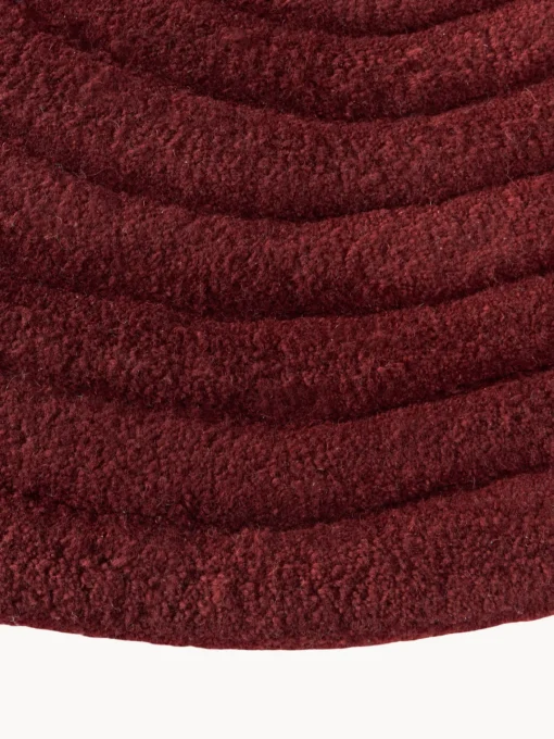 Alfombras Rectangulares|Alfombras>Westwing Collection Alfombra artesanal de lana con forma orgánica Aliza Rojo vino