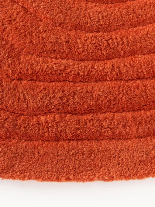 Alfombras Rectangulares|Alfombras>Westwing Collection Alfombra artesanal de lana con forma orgánica Aliza Naranja oscuro