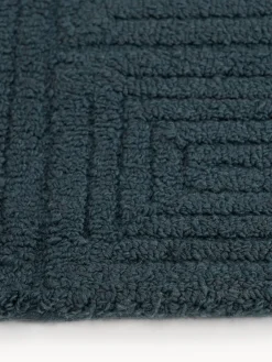 Rectangular|Alfombras Rectangulares></noscript>Westwing Collection Alfombra artesanal de lana con estampado geométrico Alexia Azul petróleo
