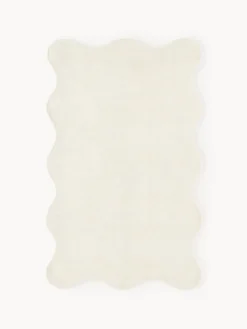 New Alfombra artesanal de viscosa con borde ondulado Wavy Rectangular|Alfombras Rectangulares