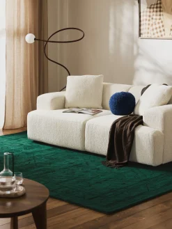 Rectangular|Alfombras Rectangulares></noscript>Westwing Collection Alfombra artesanal de viscosa Shaila Verde oscuro