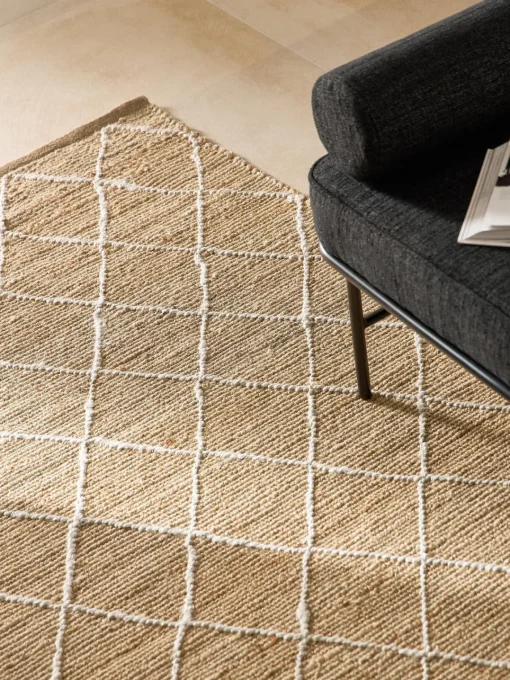 Sale Alfombra artesanal de yute Kunu Rectangular|Alfombras Rectangulares