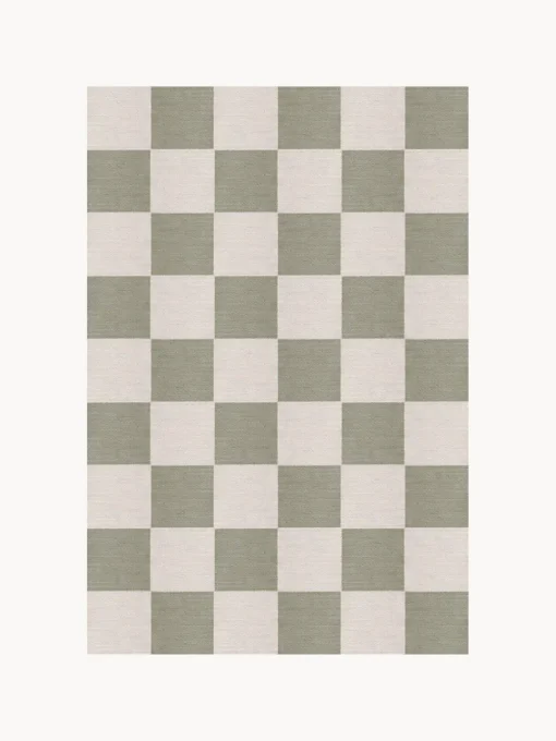 Online Alfombra artesanal de yute de pelo corto Chess Flatweave Rectangular|Alfombras Rectangulares