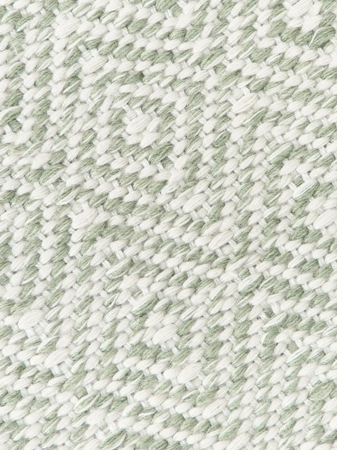 Alfombras De Exterior|Alfombras De Exterior>Westwing Collection Alfombra artesanal exterior con estampado de rombos vintage Rika Verde salvia, blanco Off White