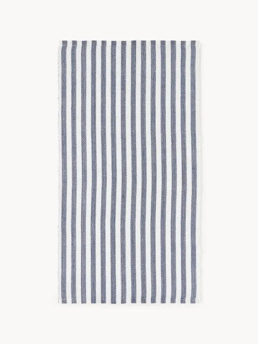 Alfombras De Exterior|Alfombras De Exterior>Westwing Collection Alfombra artesanal para interior y exterior Lyla Blanco, azul oscuro