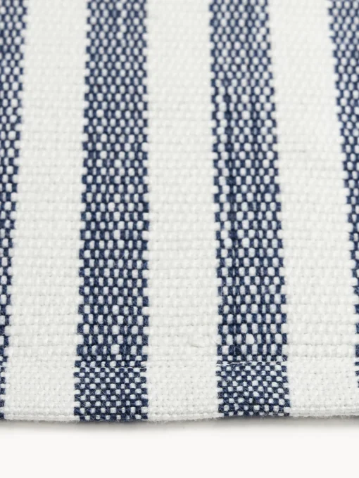 Alfombras De Exterior|Alfombras De Exterior>Westwing Collection Alfombra artesanal para interior y exterior Lyla Blanco, azul oscuro