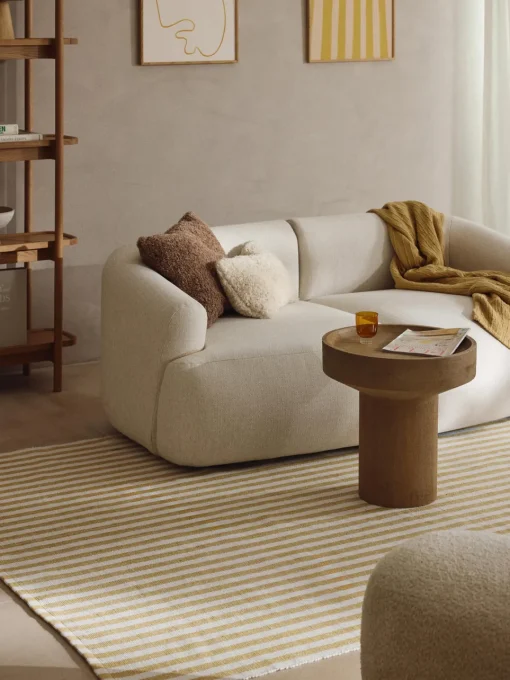 Alfombras De Exterior|Alfombras De Exterior>Westwing Collection Alfombra artesanal para interior y exterior Lyla Blanco, ocre