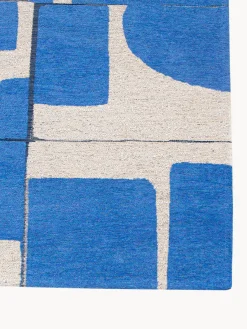 Rectangular|Alfombras Rectangulares></noscript>Louis de Poortere Alfombra con estampado gráfico Campanula Azul, blanco crema