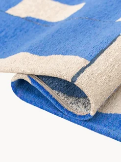 Rectangular|Alfombras Rectangulares></noscript>Louis de Poortere Alfombra con estampado gráfico Campanula Azul, blanco crema