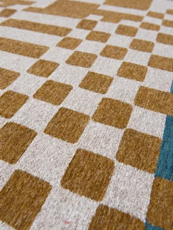 Rectangular|Alfombras Rectangulares></noscript>Louis de Poortere Alfombra con estampado gráfico Honey Ocre, Off White, azul