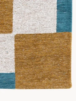 Rectangular|Alfombras Rectangulares></noscript>Louis de Poortere Alfombra con estampado gráfico Honey Ocre, Off White, azul