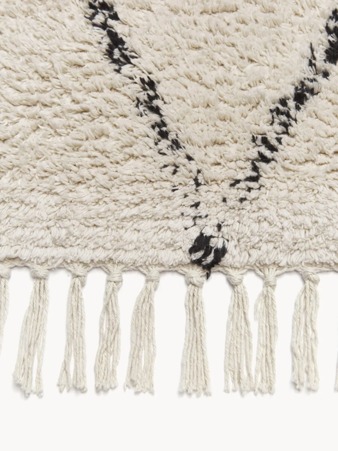 New Alfombra corredor artesanal de algodón con diseño de rombos y flecos Bina Alfombras De Pasillo|Alfombras De Pasillo