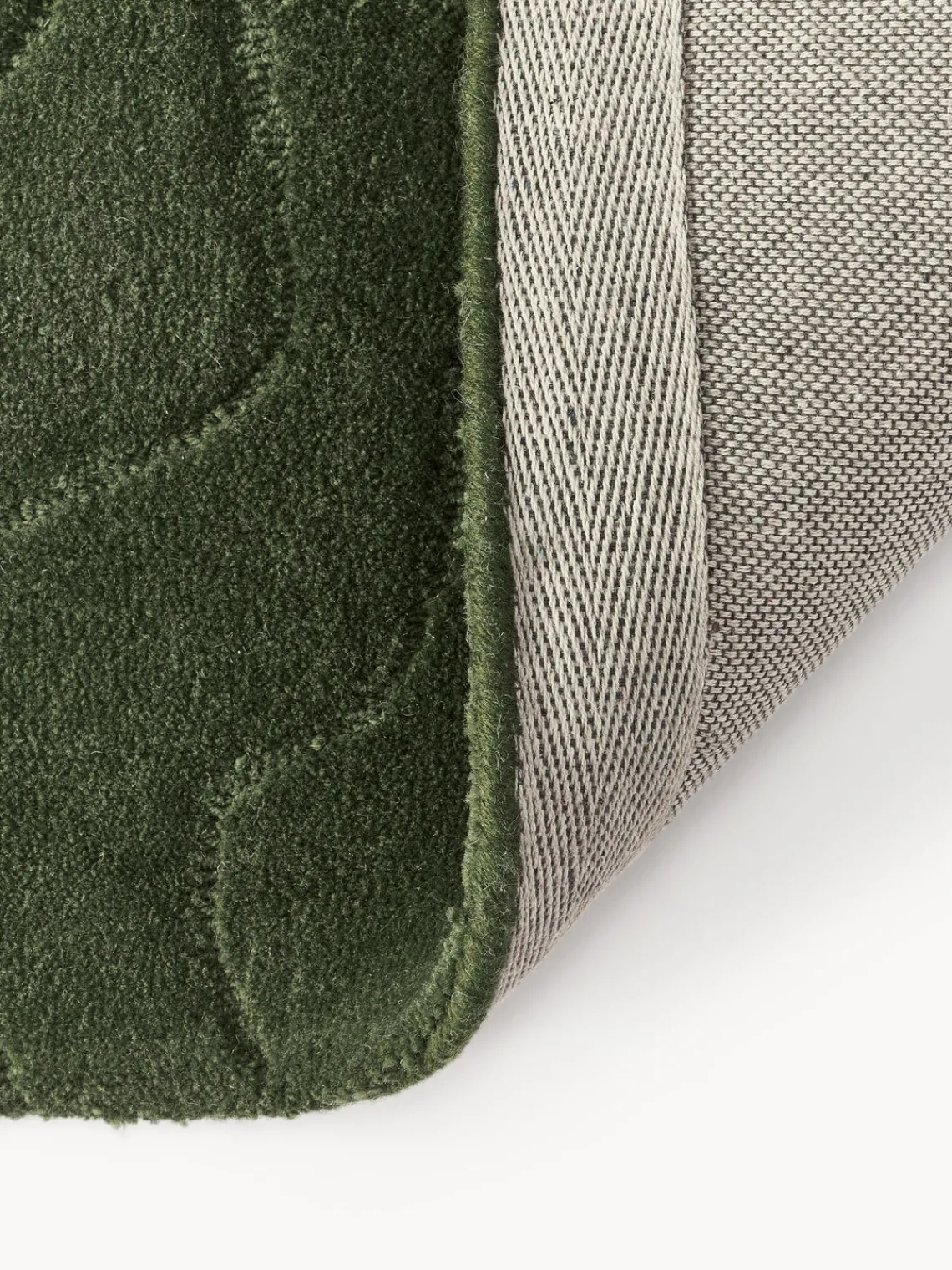 Alfombras De Pasillo|Alfombras De Pasillo>Westwing Collection Alfombra corredor artesanal de lana Aaron Verde oscuro