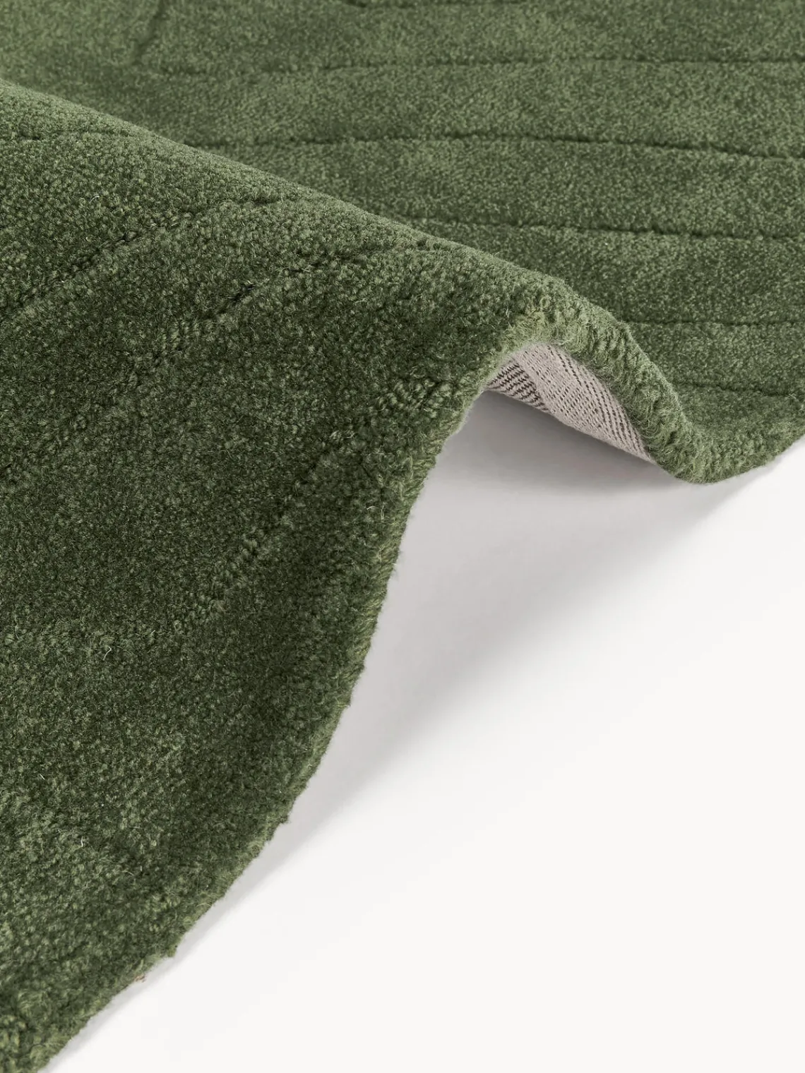 Alfombras De Pasillo|Alfombras De Pasillo>Westwing Collection Alfombra corredor artesanal de lana Aaron Verde oscuro