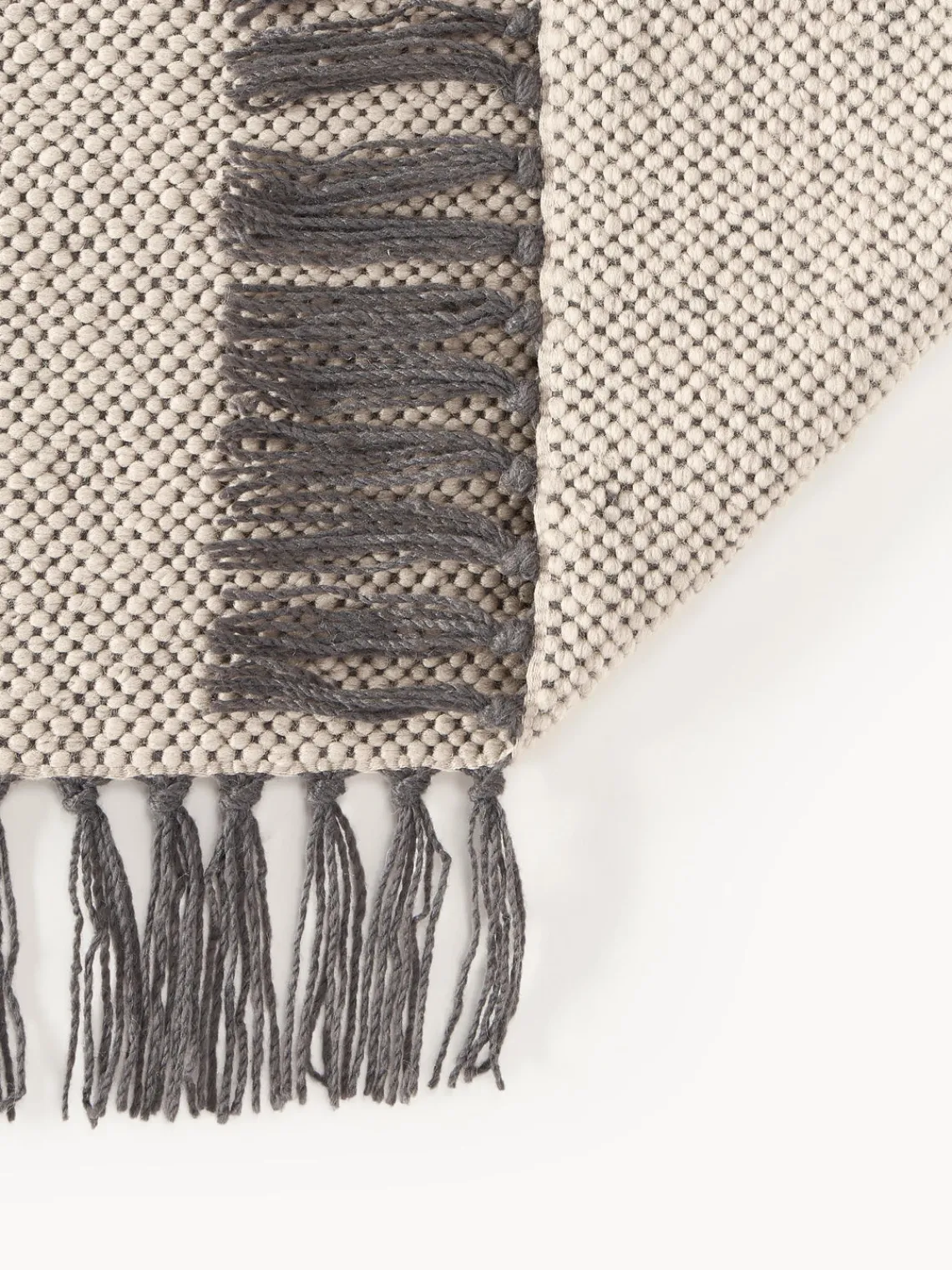 Alfombras De Exterior|Alfombras De Exterior>Westwing Collection Alfombra corredor artesanal para interior/exterior Marcus Beige, gris antracita