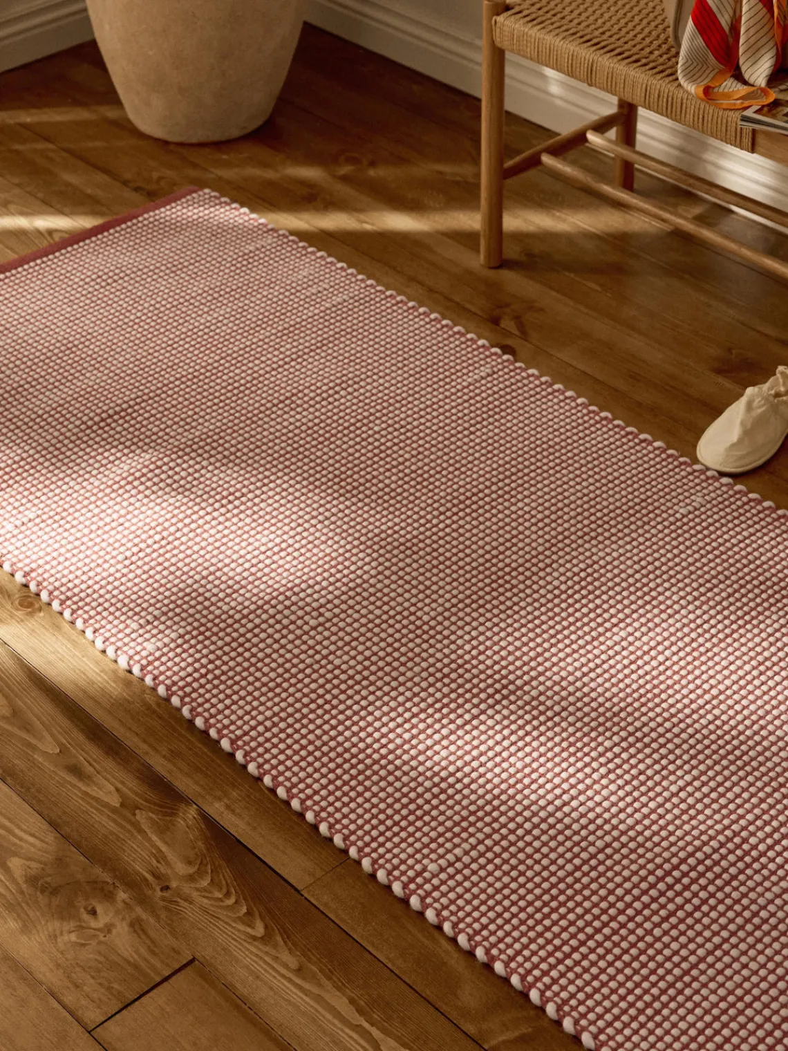 Alfombras De Pasillo|Alfombras De Pasillo>Westwing Collection Alfombra corredor artesanal de lana Amaro Terracota, blanco crema