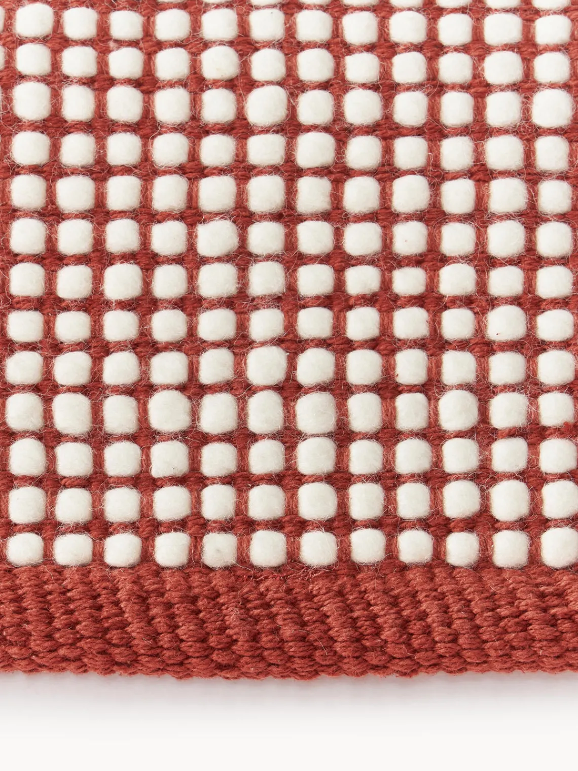 Alfombras De Pasillo|Alfombras De Pasillo>Westwing Collection Alfombra corredor artesanal de lana Amaro Terracota, blanco crema