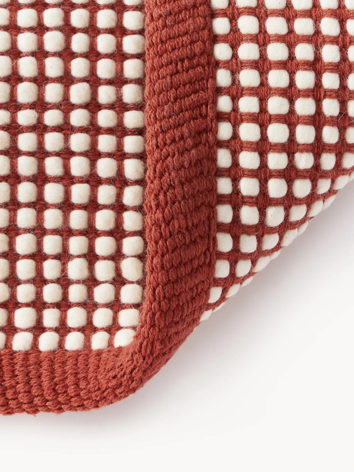 Alfombras De Pasillo|Alfombras De Pasillo>Westwing Collection Alfombra corredor artesanal de lana Amaro Terracota, blanco crema