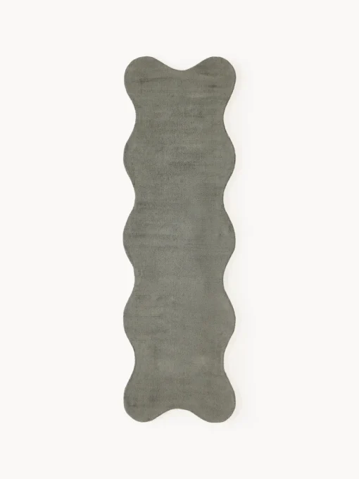 Alfombras De Pasillo|Alfombras De Pasillo>Westwing Collection Alfombra corredor artesanal Wavy Verde oscuro