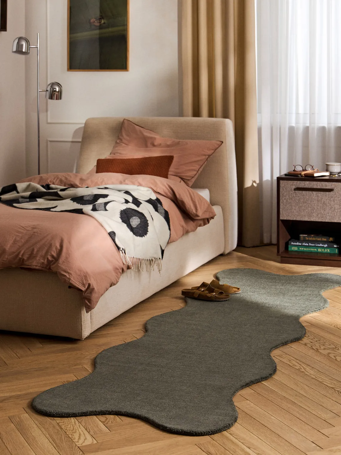 Alfombras De Pasillo|Alfombras De Pasillo>Westwing Collection Alfombra corredor artesanal Wavy Verde oscuro