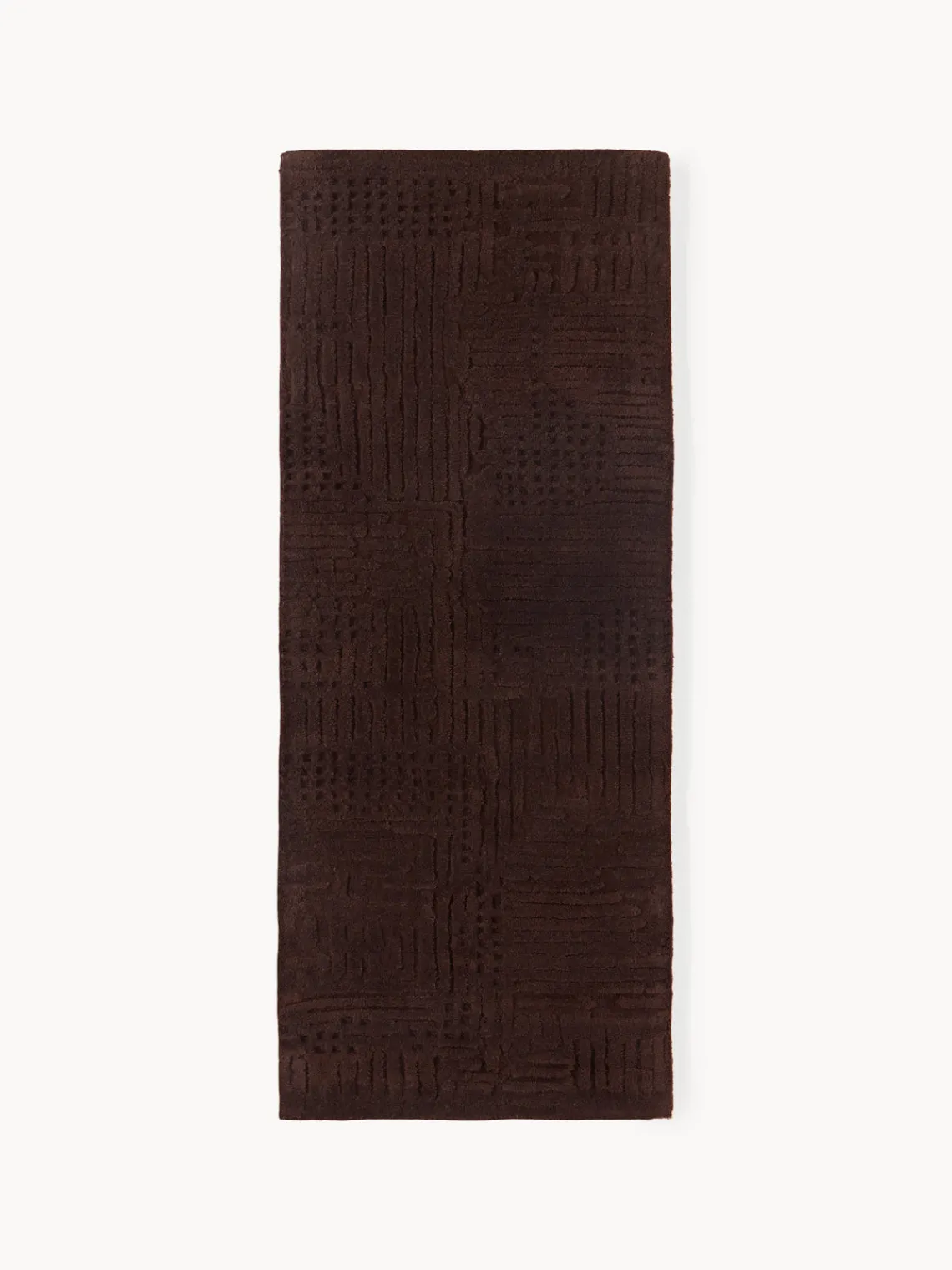 Alfombras De Pasillo|Alfombras De Pasillo>Westwing Collection Alfombra corredor artesanal de lana Merima Marrón oscuro