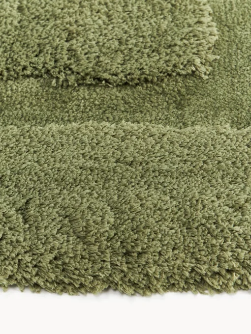 Alfombras De Pasillo|Alfombras De Pasillo>Westwing Collection Alfombra corredor de pelo largo texturizada Genève Verde oscuro