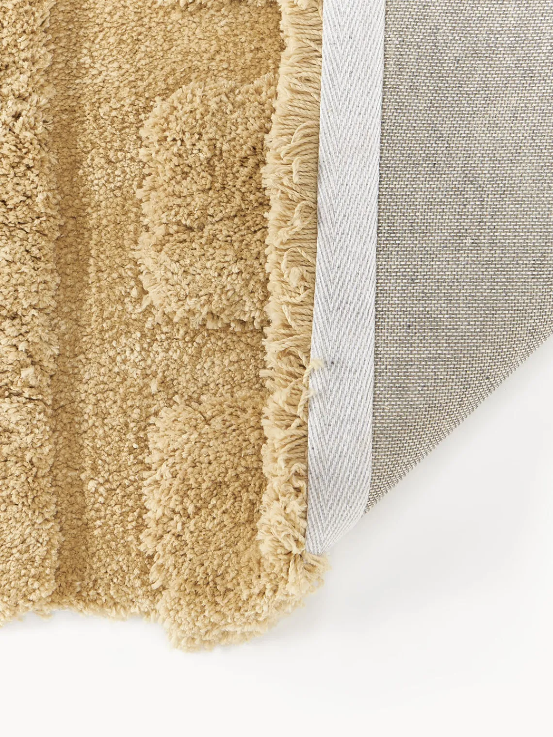 Alfombras De Pasillo|Alfombras De Pasillo>Westwing Collection Alfombra corredor de pelo largo texturizada Genève Ocre