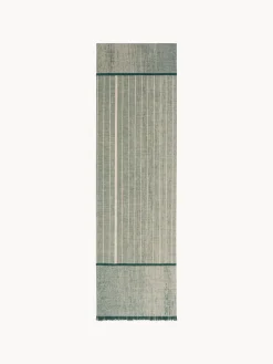 Alfombras De Pasillo|Alfombras De Pasillo>Louis de Poortere Alfombra corredor de pelo corto con flecos de diseño Folkform Monochrome Tonos verdes, beige claro