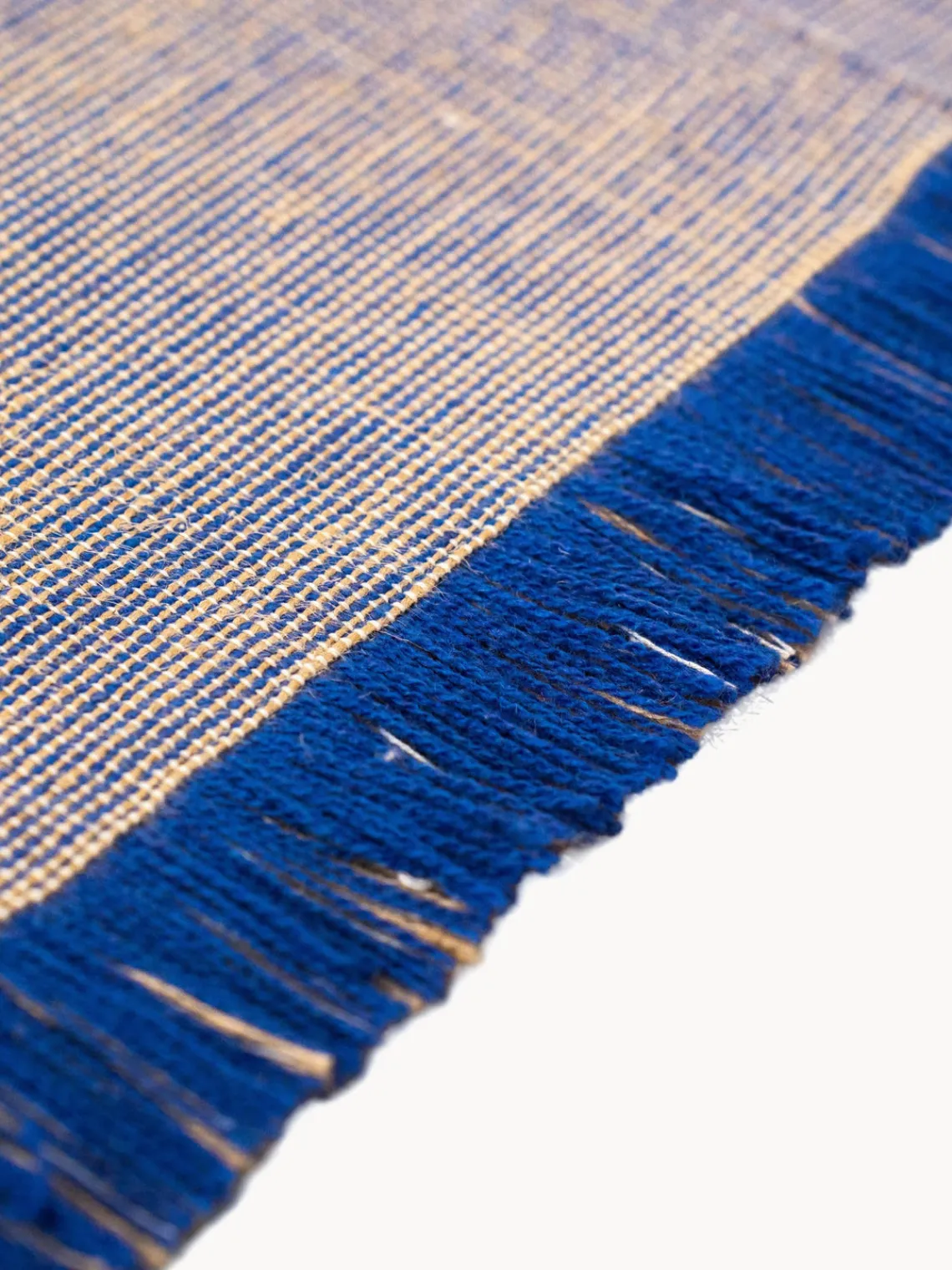 Alfombras De Pasillo|Alfombras De Pasillo>Louis de Poortere Alfombra corredor de pelo corto con flecos de diseño Folkform Monochrome Tonos azules, beige claro