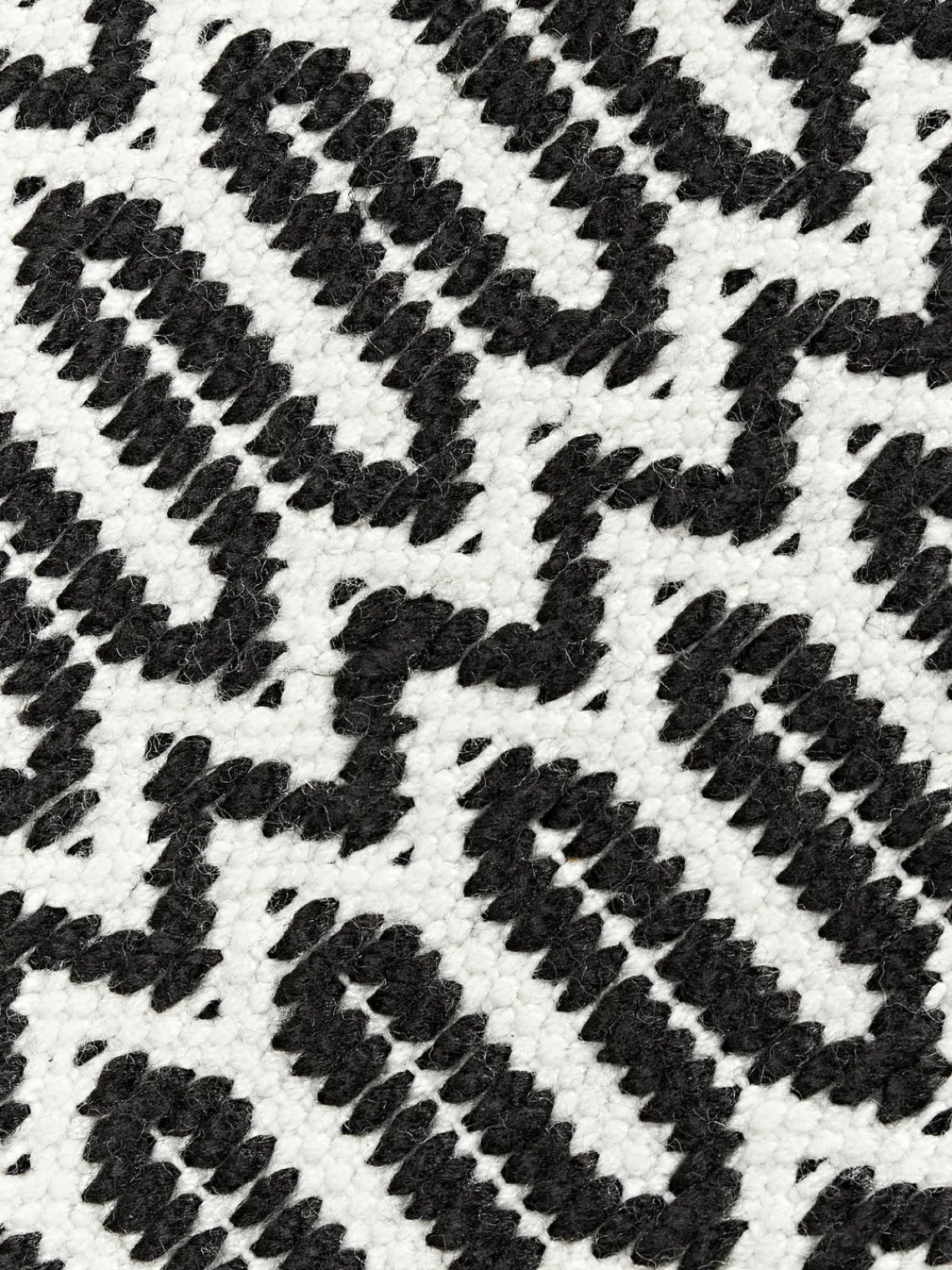 Alfombras De Exterior|Alfombras De Exterior>Westwing Collection Alfombra corredor exterior artesanal con estampado geométrico Rune Negro, blanco Off White