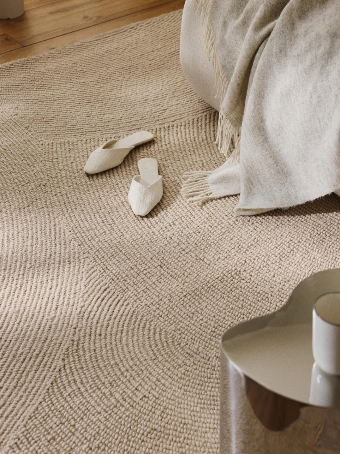 Rectangular|Alfombras Rectangulares>Westwing Collection Alfombra de pelo corto artesanal de lana Eleni Beige claro