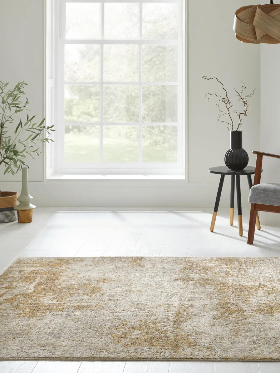 Rectangular|Alfombras Rectangulares>Rama Carpets Alfombra de pelo corto con motivos abstractos Rossa Beige claro, gris, marrón claro