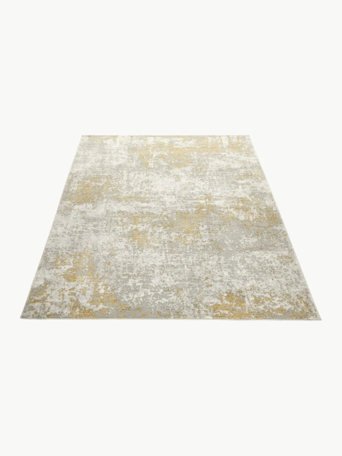 Rectangular|Alfombras Rectangulares>Rama Carpets Alfombra de pelo corto con motivos abstractos Rossa Beige claro, gris, dorado