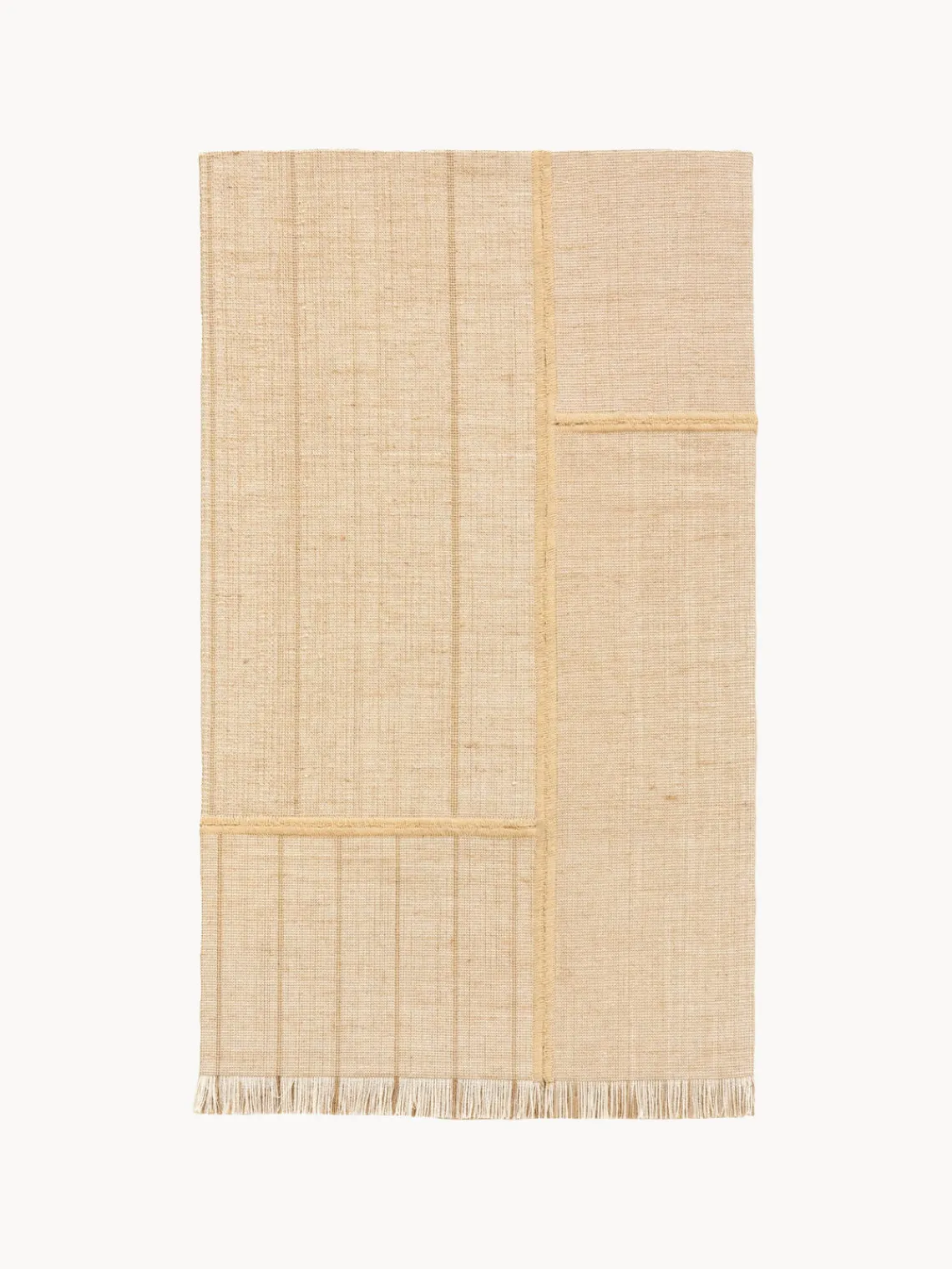 Rectangular|Alfombras Rectangulares>Louis de Poortere Alfombra de pelo corto con flecos diseño Folkform Monochrome Tonos beige