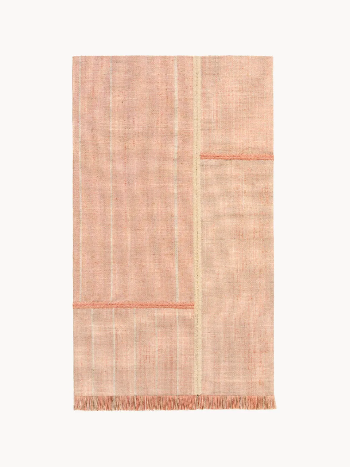 Rectangular|Alfombras Rectangulares>Louis de Poortere Alfombra de pelo corto con flecos diseño Folkform Monochrome Melocotón, beige claro