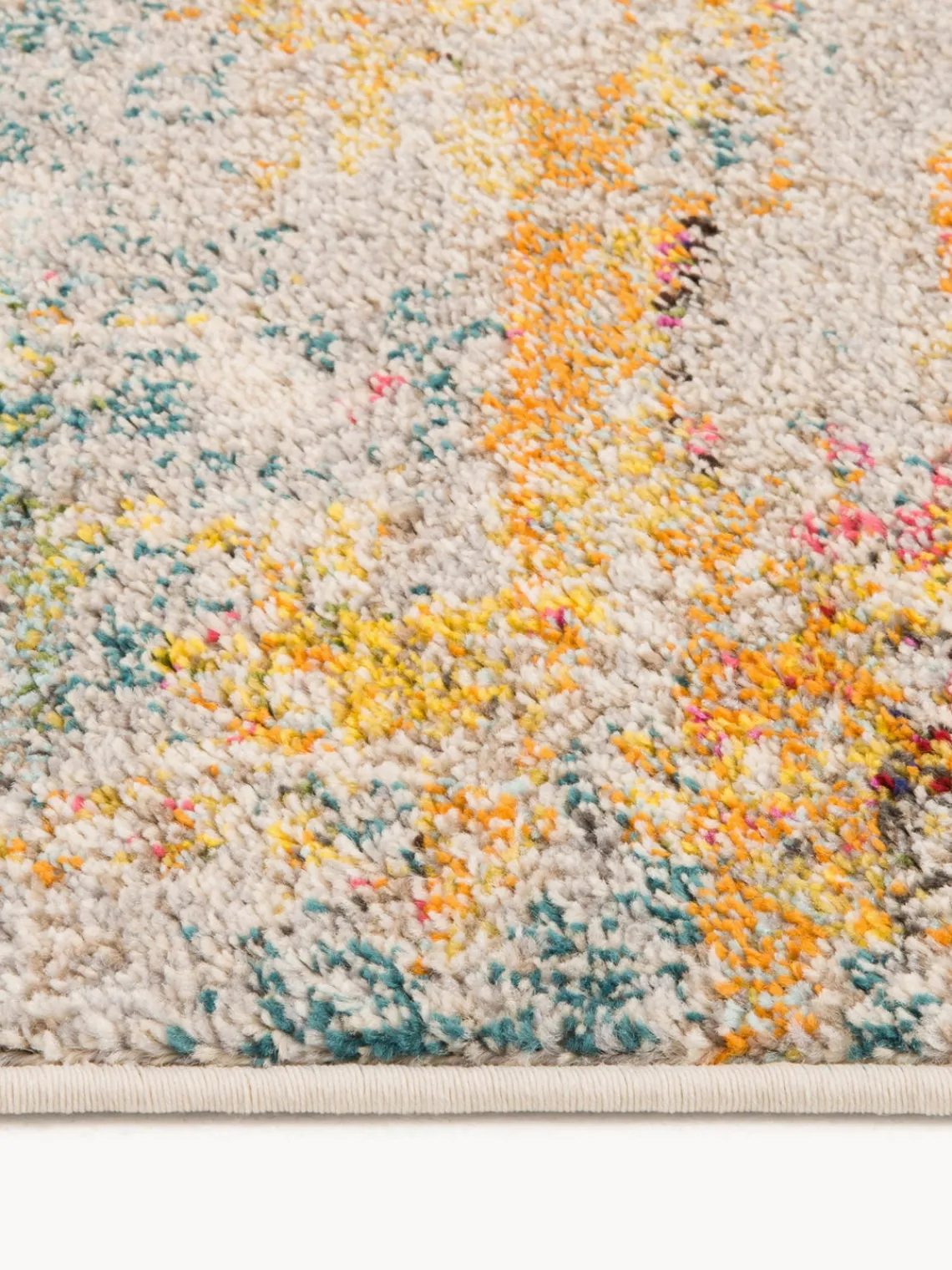 Rectangular|Alfombras Rectangulares>Nourison Alfombra de pelo corto de diseño Celestial Beige claro, multicolor