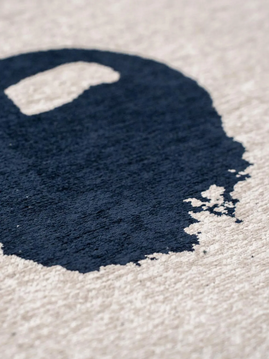 Rectangular|Alfombras Rectangulares>Louis de Poortere Alfombra de pelo corto Ribbon Azul oscuro, blanco Off White