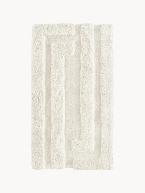 Rectangular|Alfombras Rectangulares>Westwing Collection Alfombra de pelo largo texturizada Genève Blanco Off White