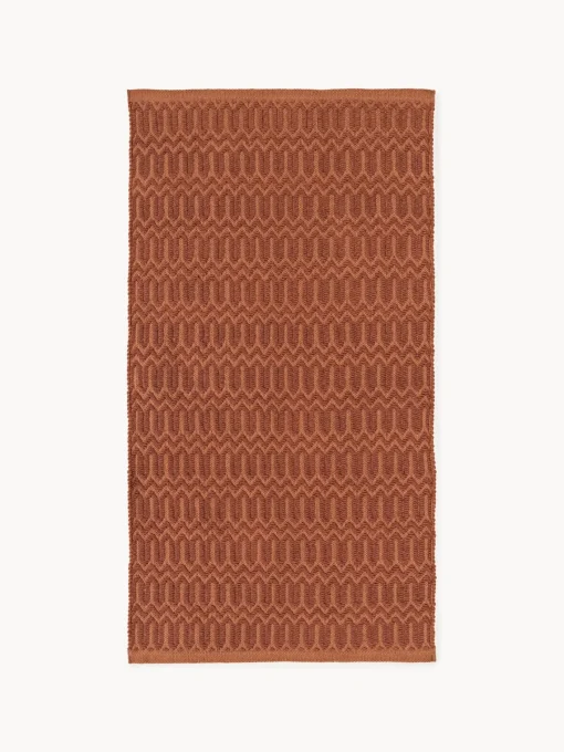 Alfombras De Exterior|Alfombras De Exterior>Westwing Collection Alfombra exterior artesanal con estampado geométrico Rune Terracota, marrón claro
